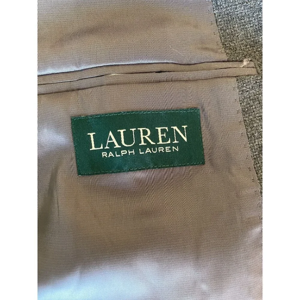Lauren Ralph Lauren‎ Mens Gray Wool Blazer Size 44 Long Two Button Old Money